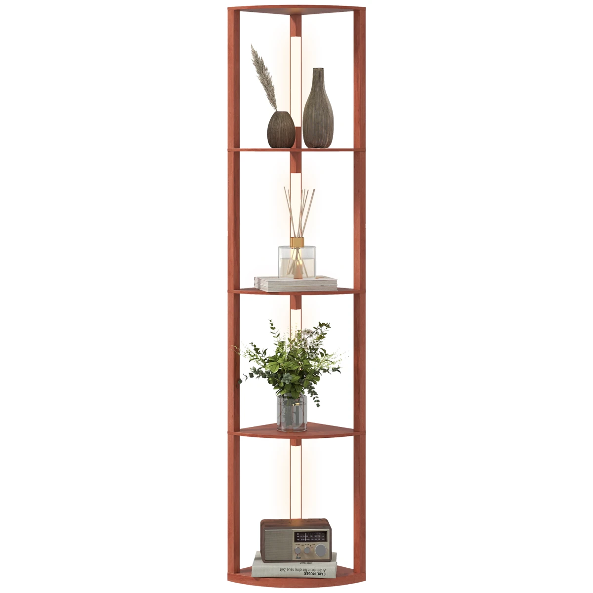 HOMCOM HOMCOM Corner Floor Lamp with Three Shelves and Dimmable Light - Lamp
