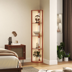 HOMCOM HOMCOM Corner Floor Lamp with Three Shelves and Dimmable Light - Lamp