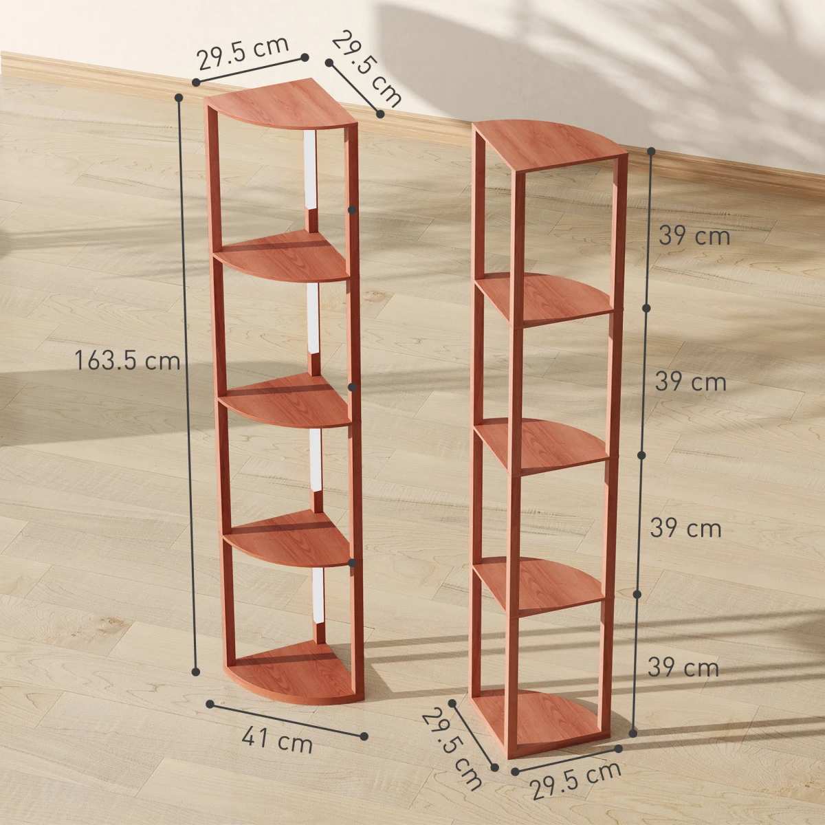 HOMCOM HOMCOM Corner Floor Lamp with Three Shelves and Dimmable Light - Lamp