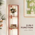 HOMCOM HOMCOM Corner Floor Lamp with Three Shelves and Dimmable Light - Lamp