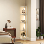 HOMCOM Corner Floor Lamp with Three Shelves and Dimmable Light by HOMCOM