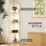 HOMCOM Corner Floor Lamp with Three Shelves and Dimmable Light by HOMCOM