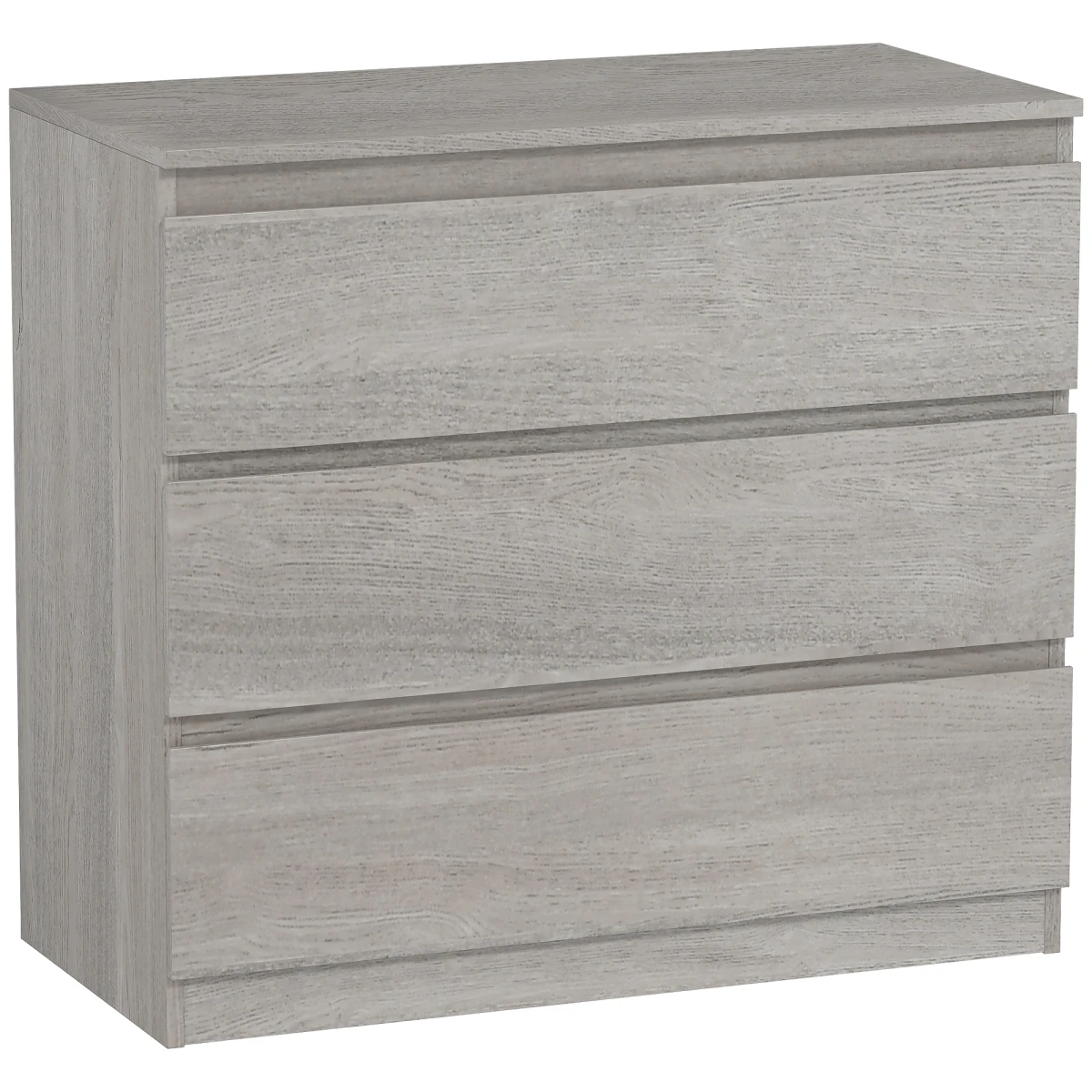 HOMCOM HOMCOM Chest Of Drawers Compact 3-Drawer Grey Wood Anti-Tip For Bedroom Storage And Display - Chest of Drawers