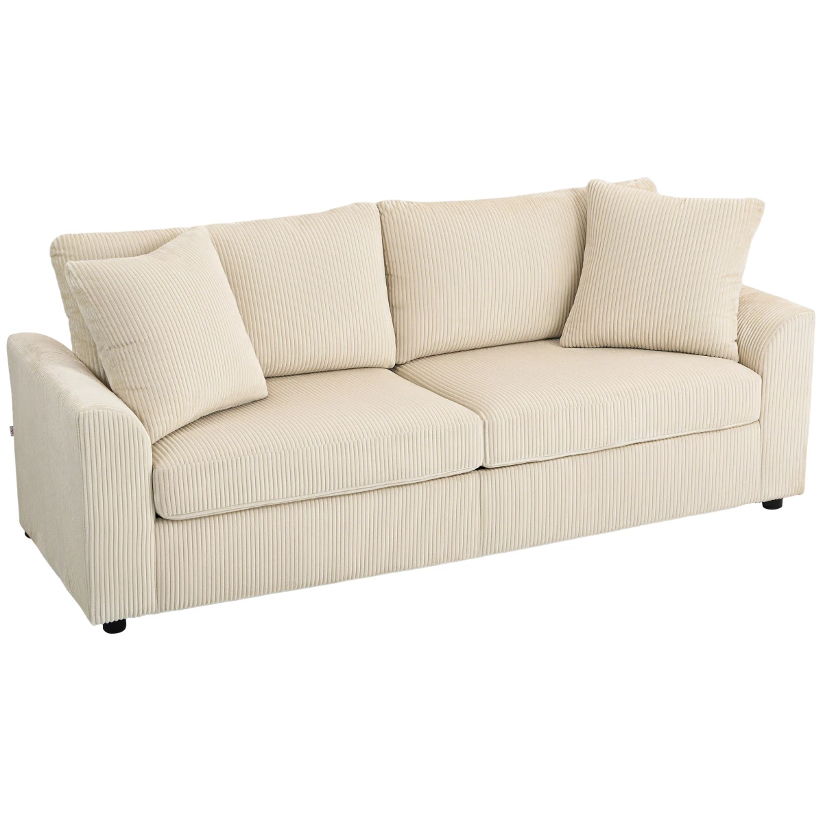 HOMCOM 212cm Sofa JumboCord SpringCushion Living Room by HOMCOM