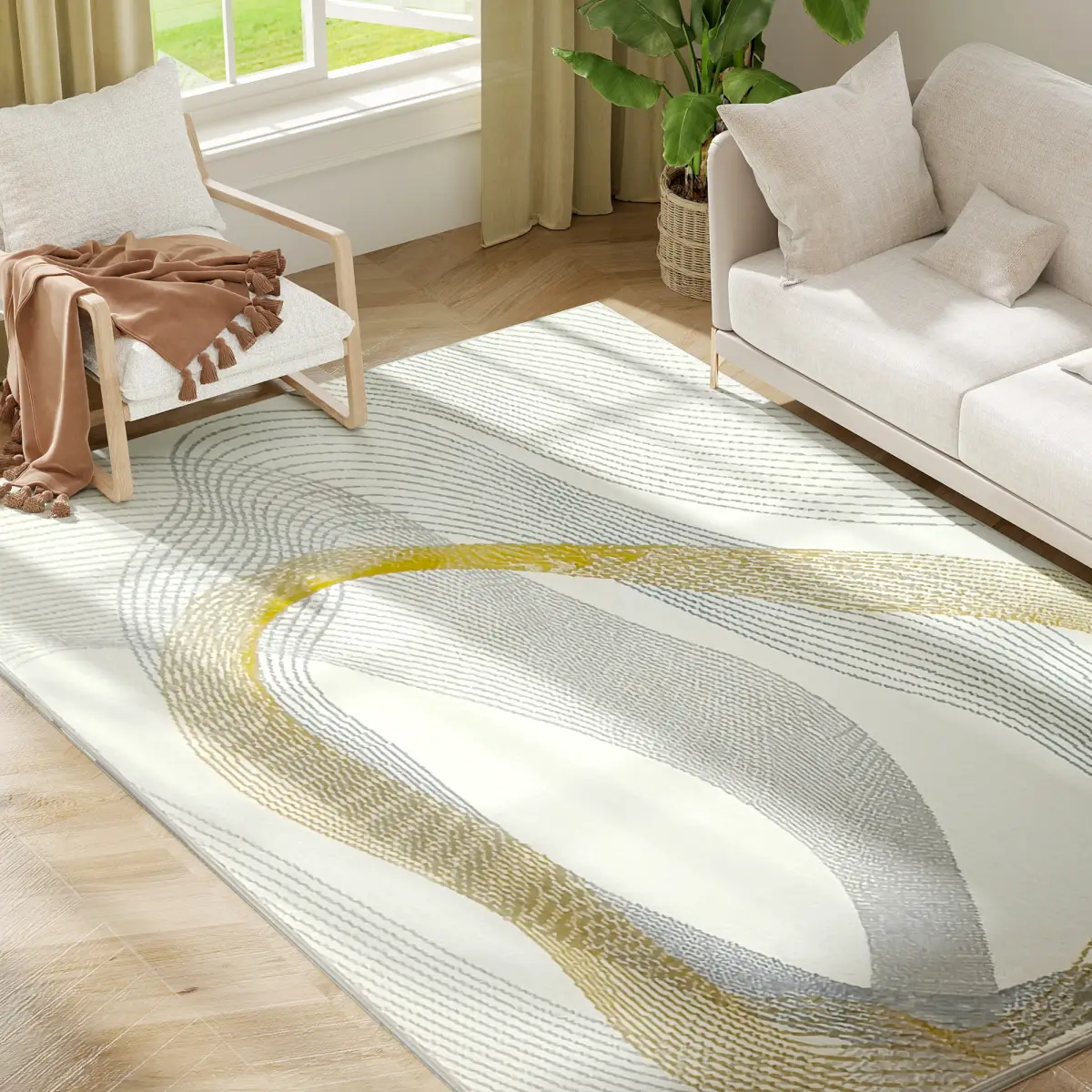 HOMCOM HOMCOM Machine Washable Rug, Allergy-Friendly Floor Carpet - Rug