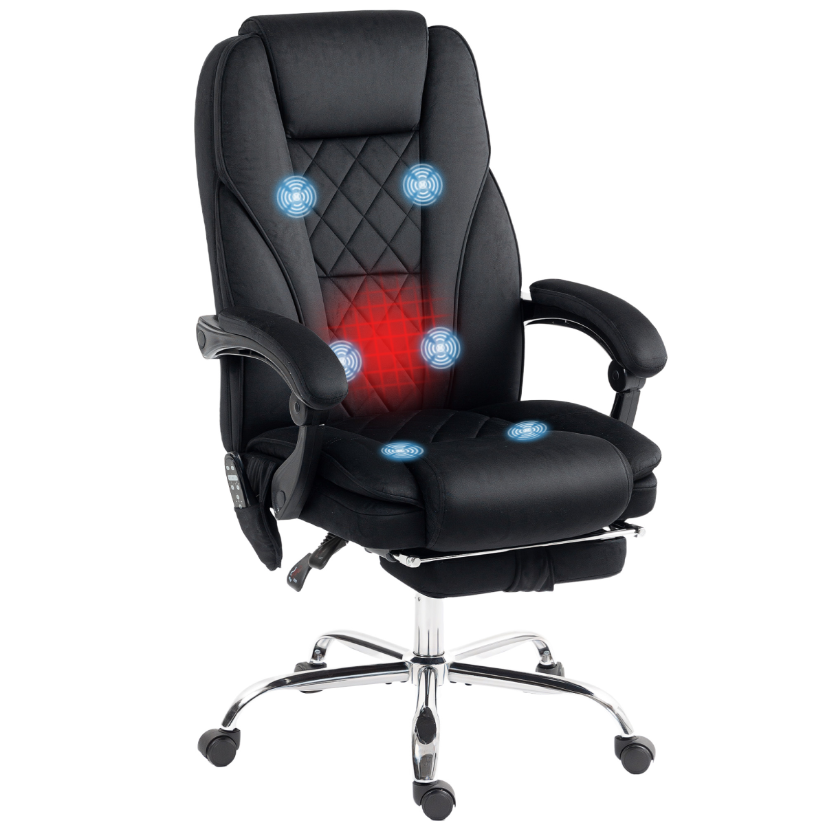 Vinsetto Massage Office Chair Six Point Massage For Desk with 3 modes, 3 levels, timer, lumbar heating.
