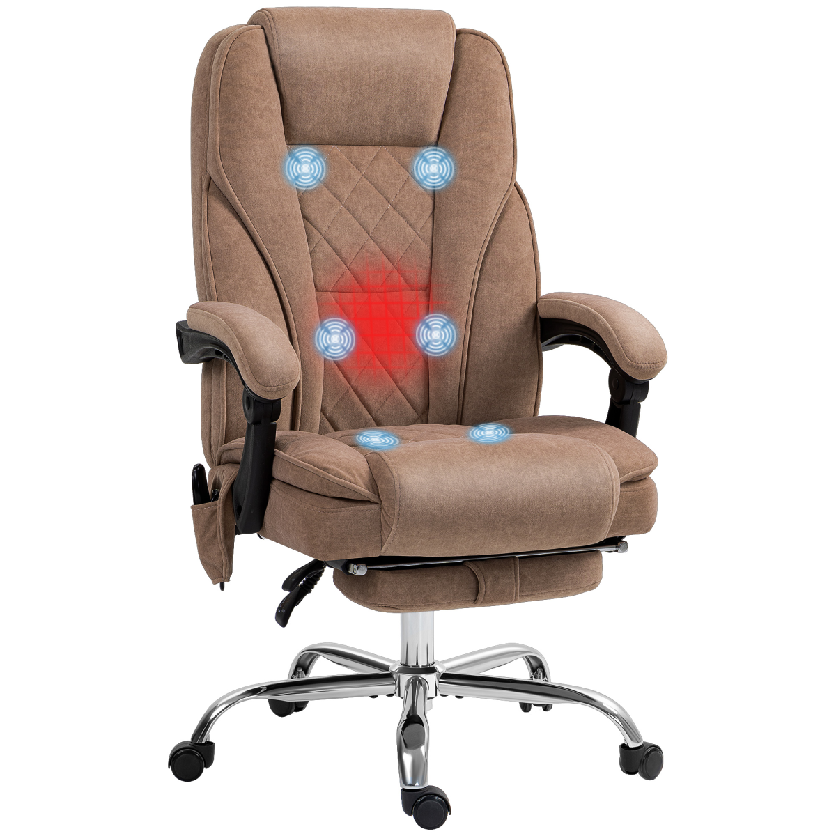 Vinsetto Massage Office Chair Six Point Massage For Desk with six-point vibration massage and lumbar support.