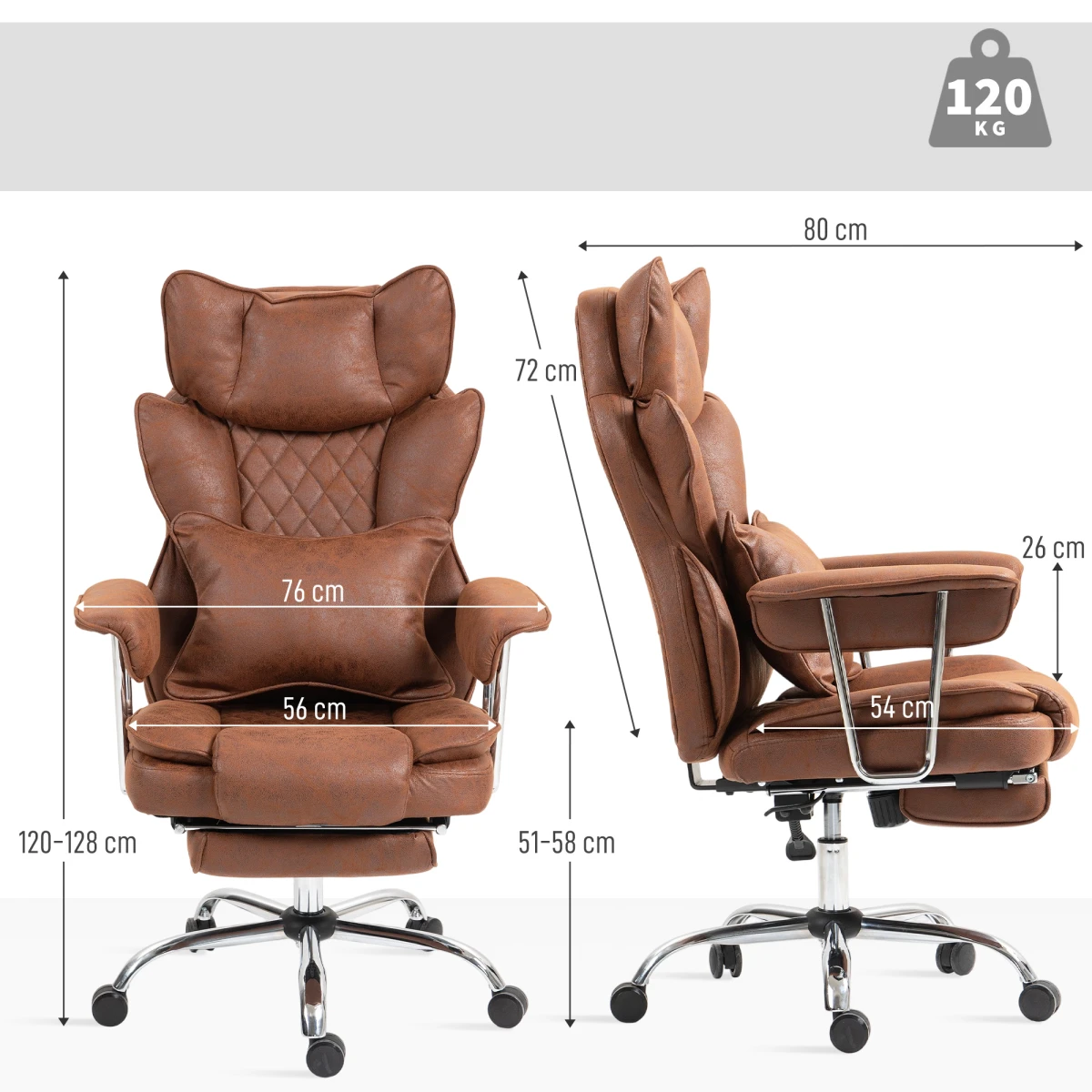 HOMCOM Office Chair High Back Leathaire with Lumbar Home by HOMCOM