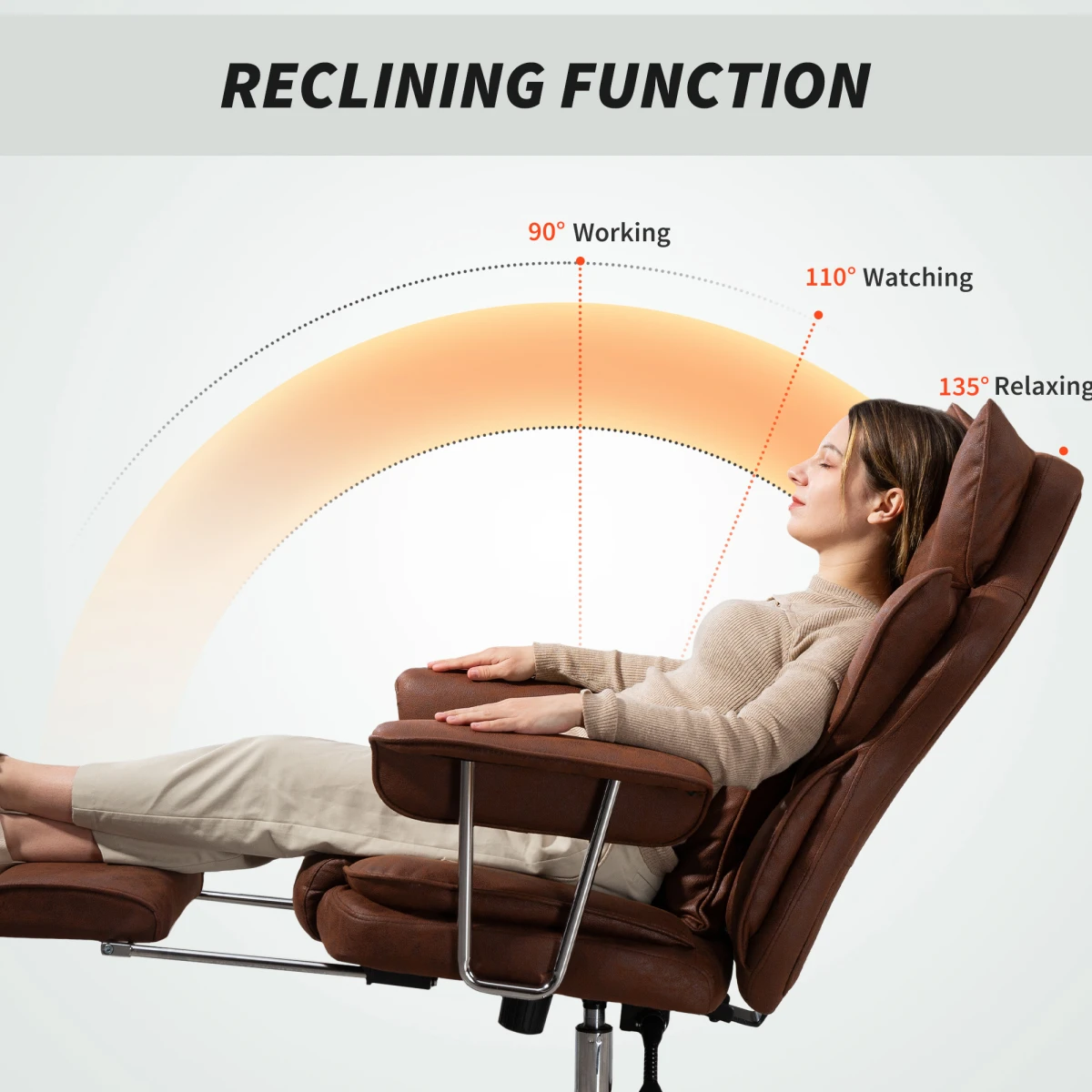 HOMCOM Office Chair High Back Leathaire with Lumbar Home by HOMCOM