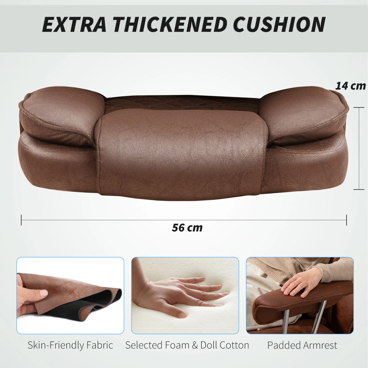 HOMCOM Office Chair High Back Leathaire with Lumbar Home by HOMCOM