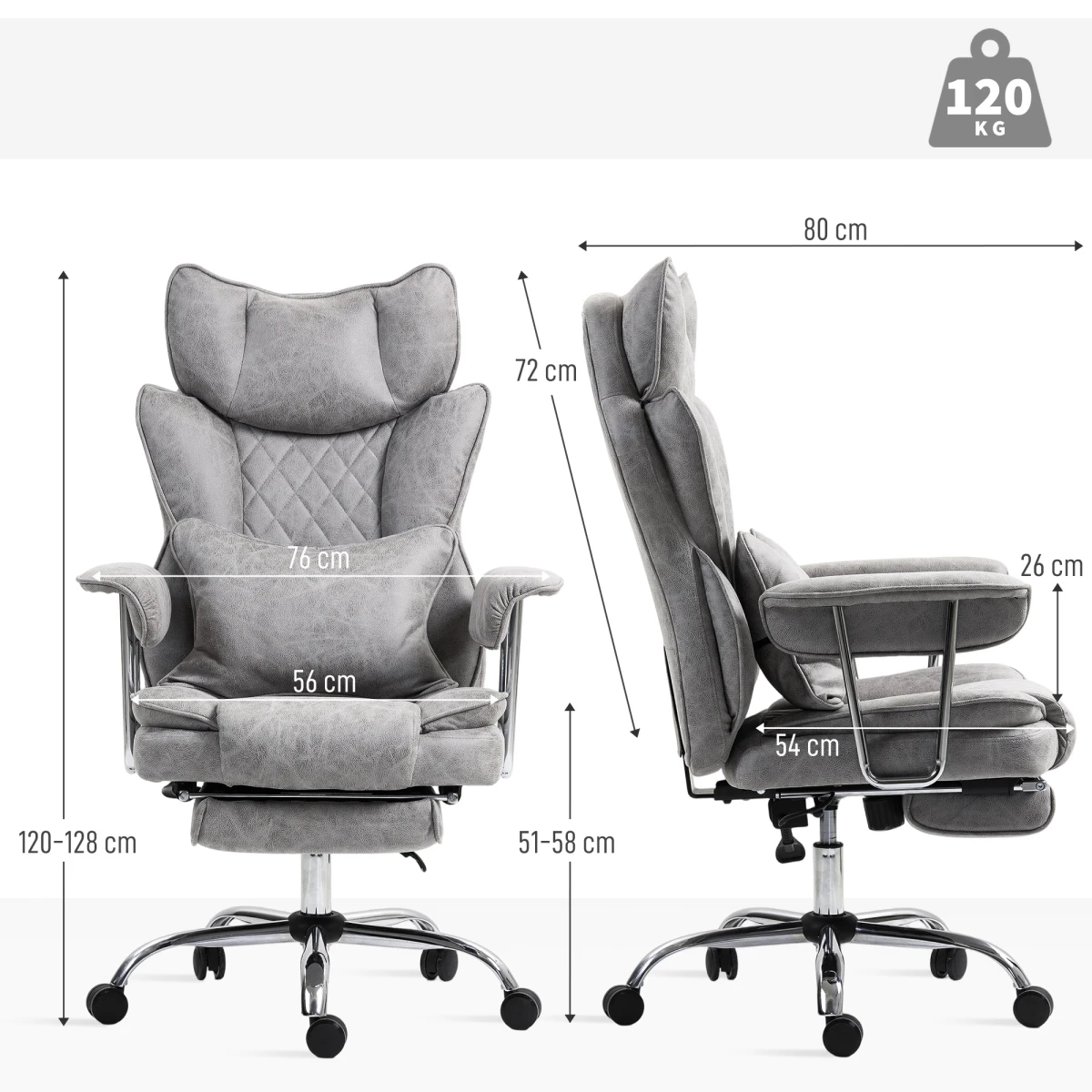 HOMCOM Office Chair High Back Leathaire with Lumbar Home by HOMCOM