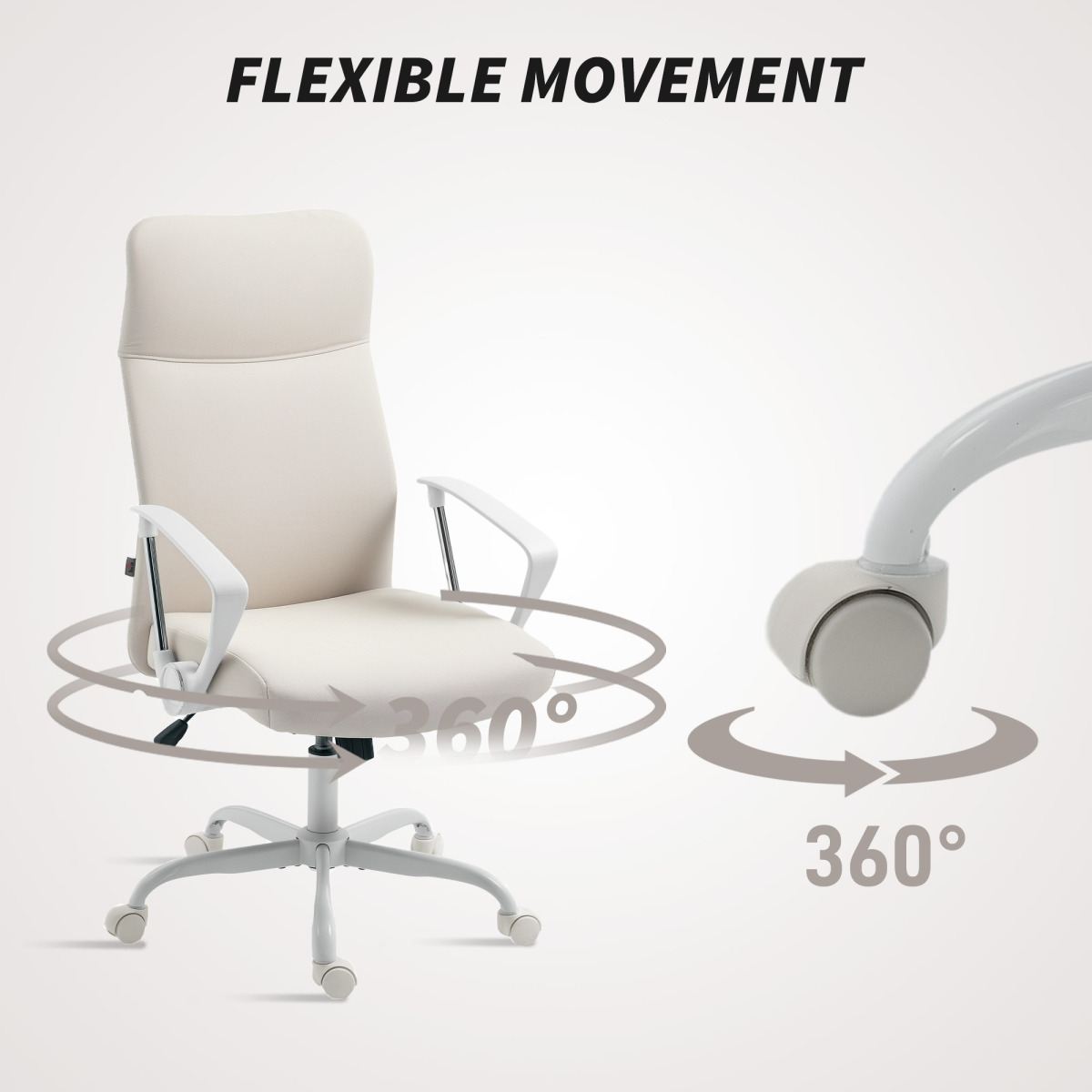 HOMCOM High Back Office Chair Adjustable Tilt For Home – ergonomic, 360° swivel, tilt.