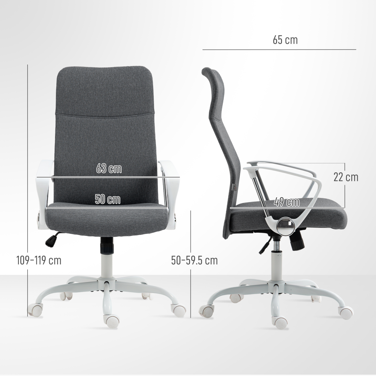 HOMCOM High Back Office Chair Adjustable Tilt For Home with tall curved back and tilt for home workspace