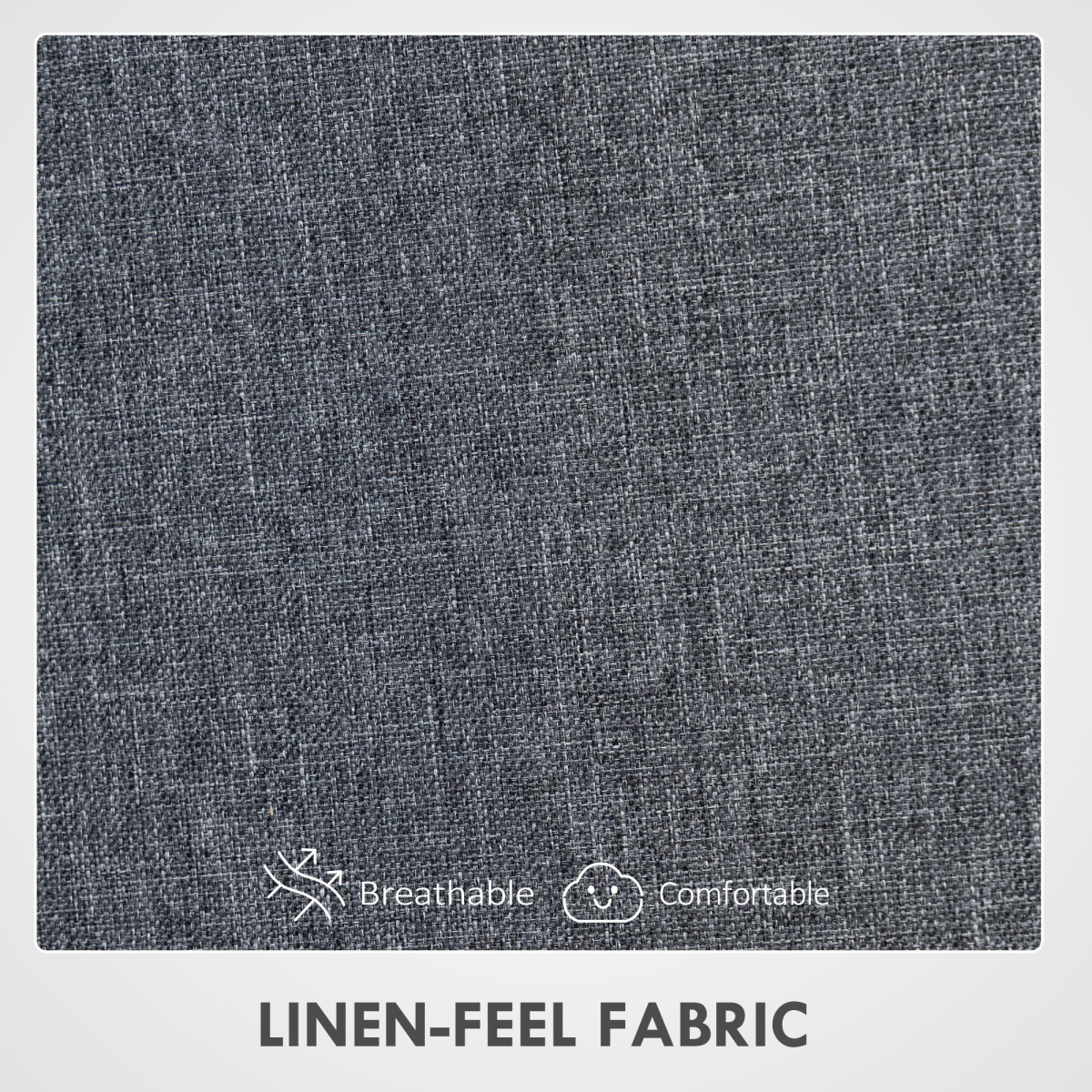 HOMCOM High Back Office Chair Adjustable Tilt For Home linen-feel fabric swatch—breathable and comfortable.