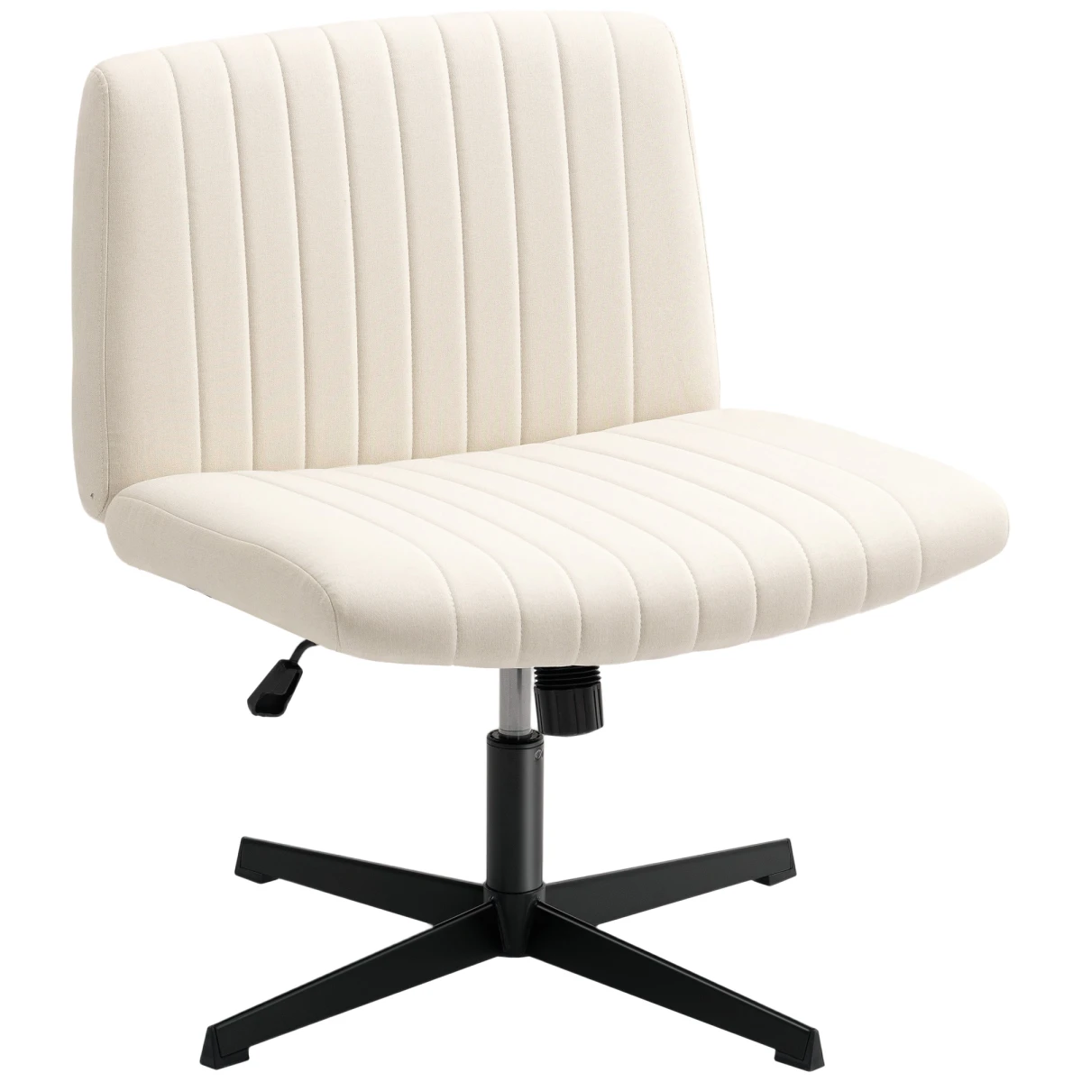 HOMCOM Linen Office Chair 62.5cm Tilt Cross Leg by HOMCOM
