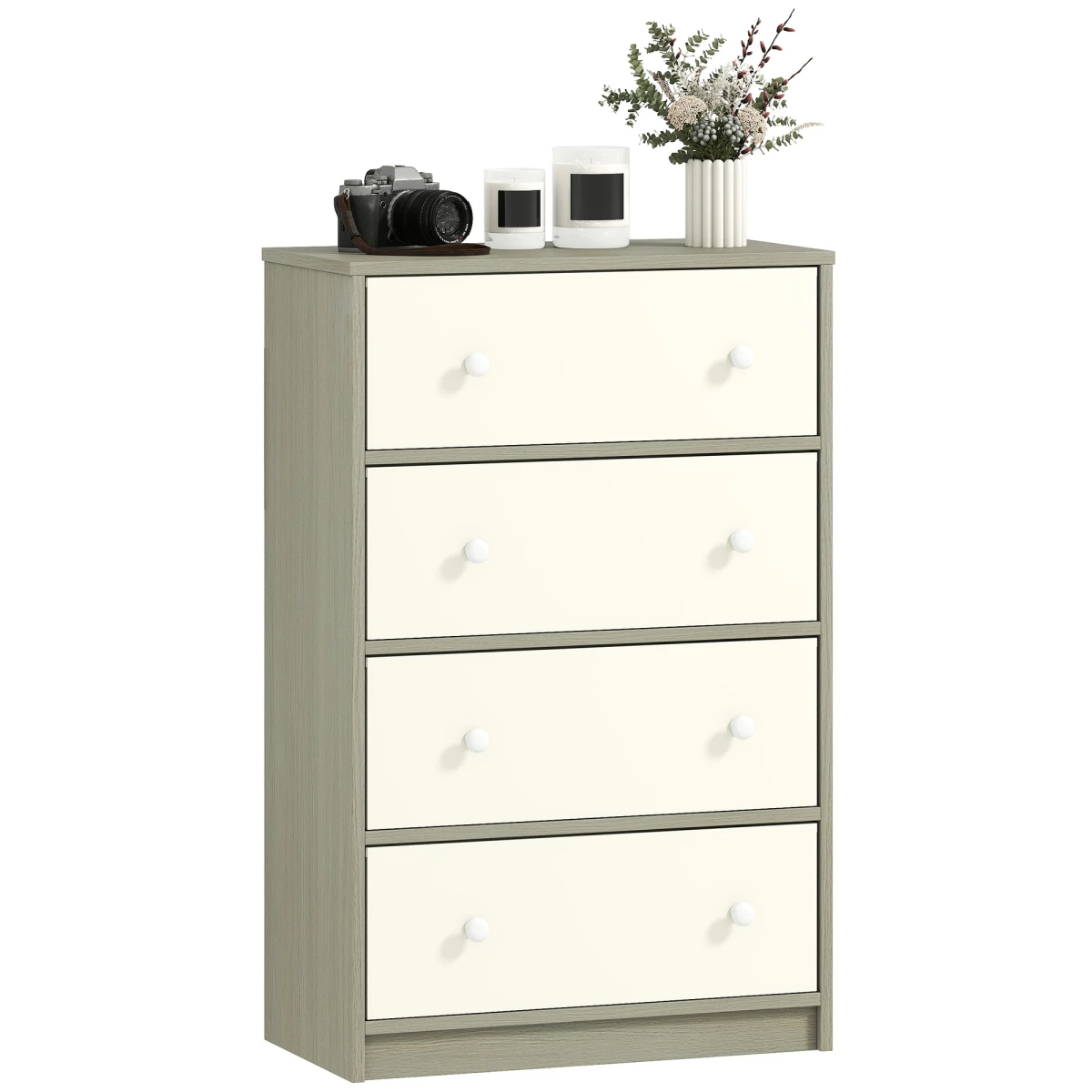 HOMCOM Chest Of Drawers 4 Or 6 Drawers Lightweight Fabric Dresser For Bedroom Organizer by HOMCOM