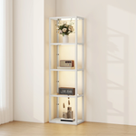 HOMCOM LED Floor Lamp 4-Tier Shelves Dimmable by HOMCOM