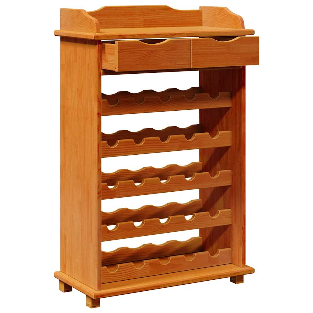 VidaXL Wine Rack 90 X 60 X 30 Cm Solid Pine Wood Storage, sturdy pine wine rack with bottle slots and top surface.