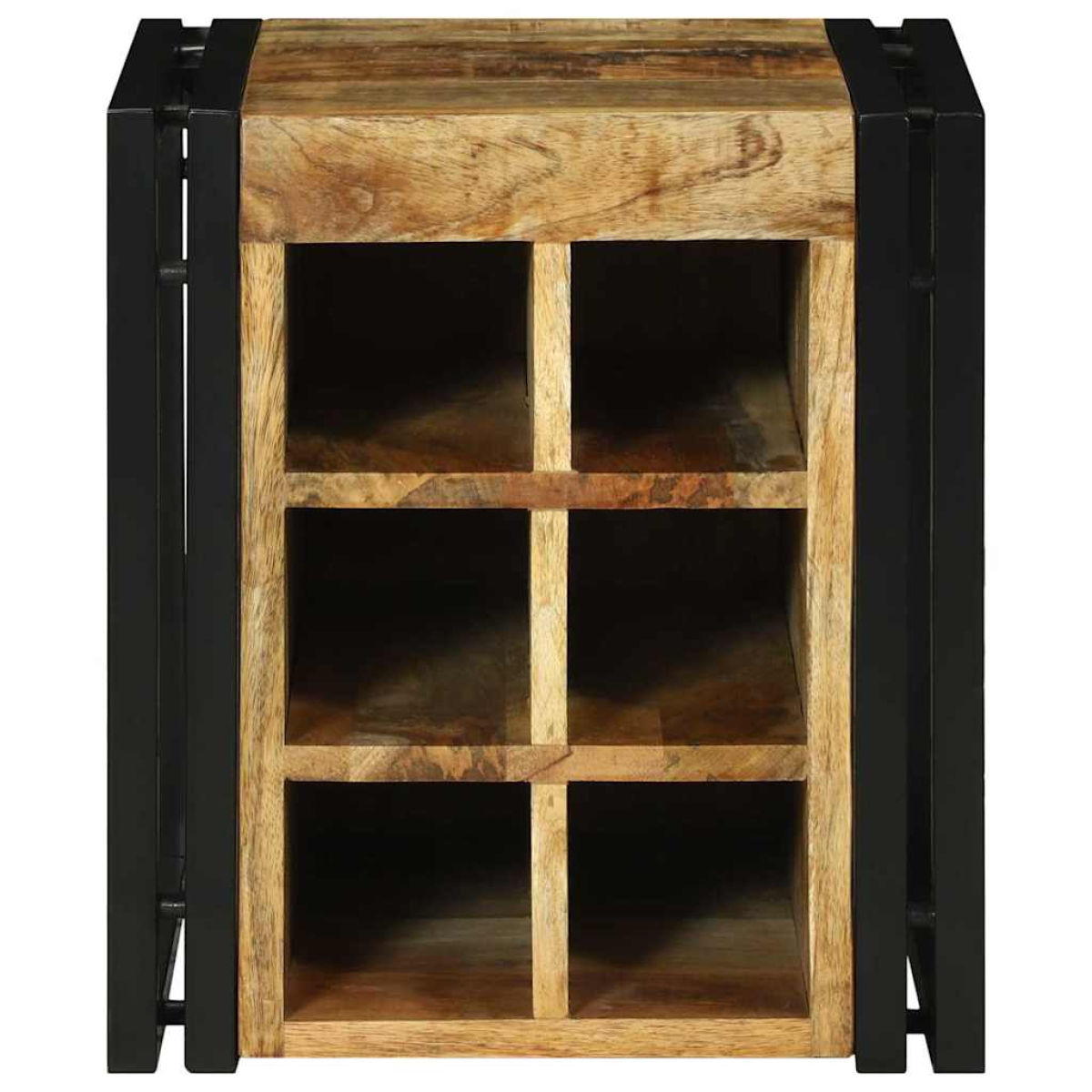 VidaXL Wine Rack 34.5x35x39 cm Solid Mango Wood For Kitchen with six compartments.