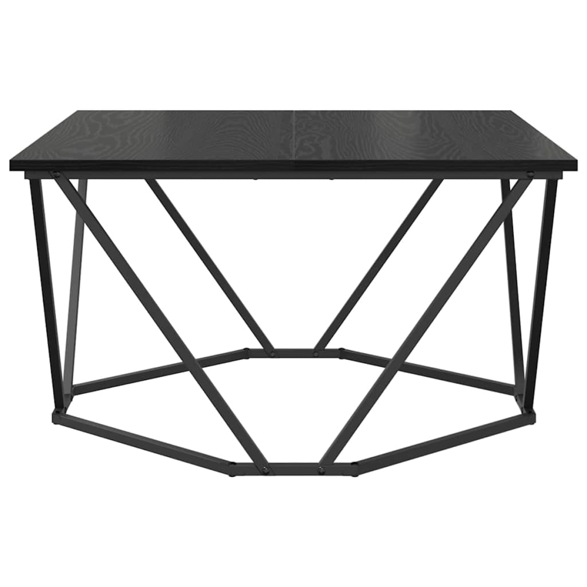 VidaXL Coffee Table 80x80x45 cm Black Oak Living Room with dark wood top and geometric black metal base