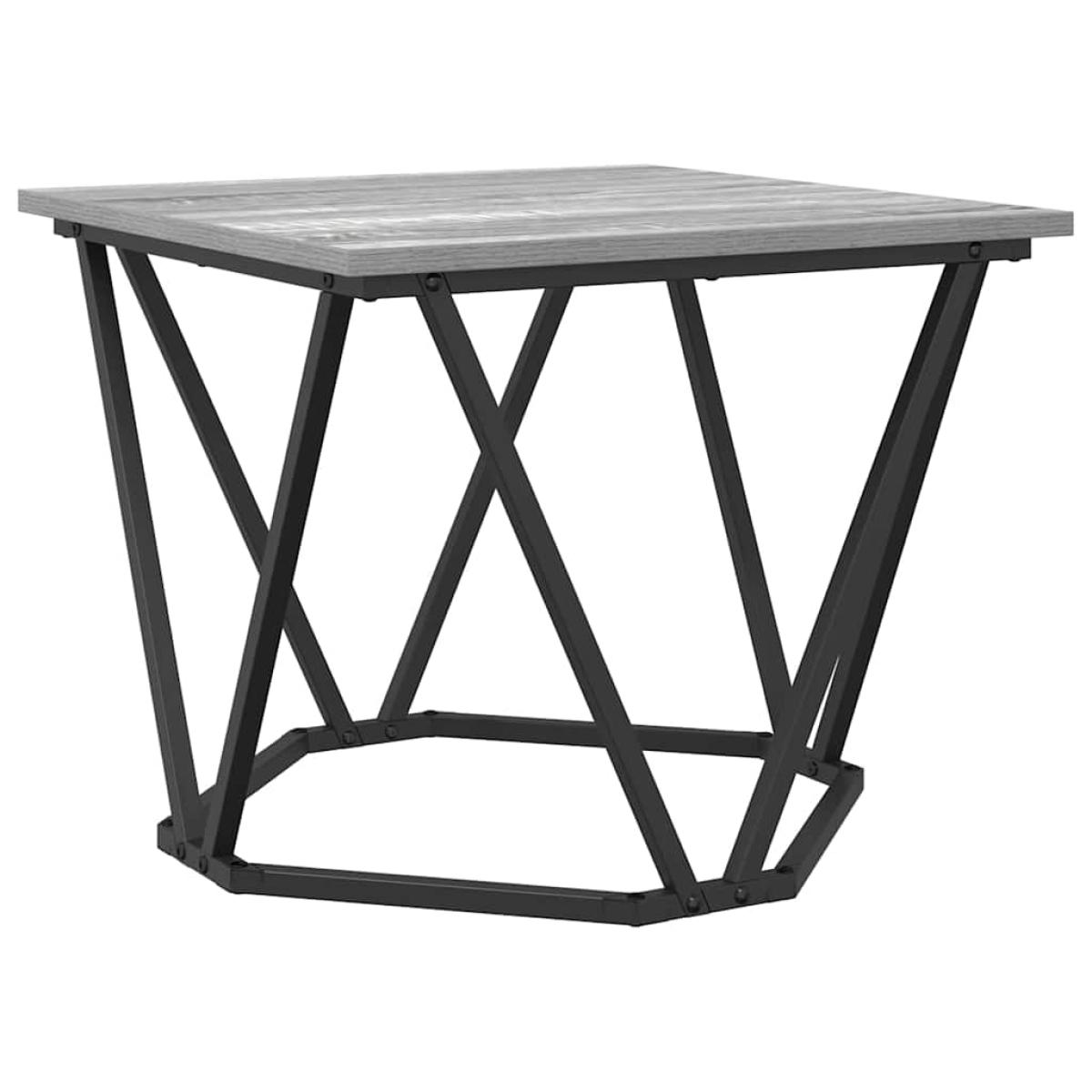 VidaXL Coffee Tables 50 x 50 x 40 cm Black Oak Set of 3 – modern square tables with black steel X-frame