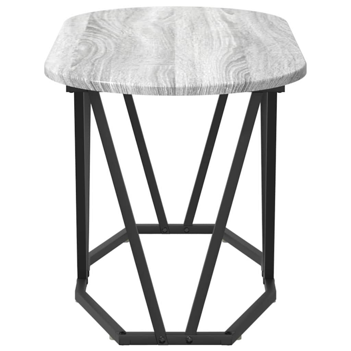 VidaXL Coffee Table 80 x 40 x 40.5 cm Oval Design with warm wood top and black metal legs