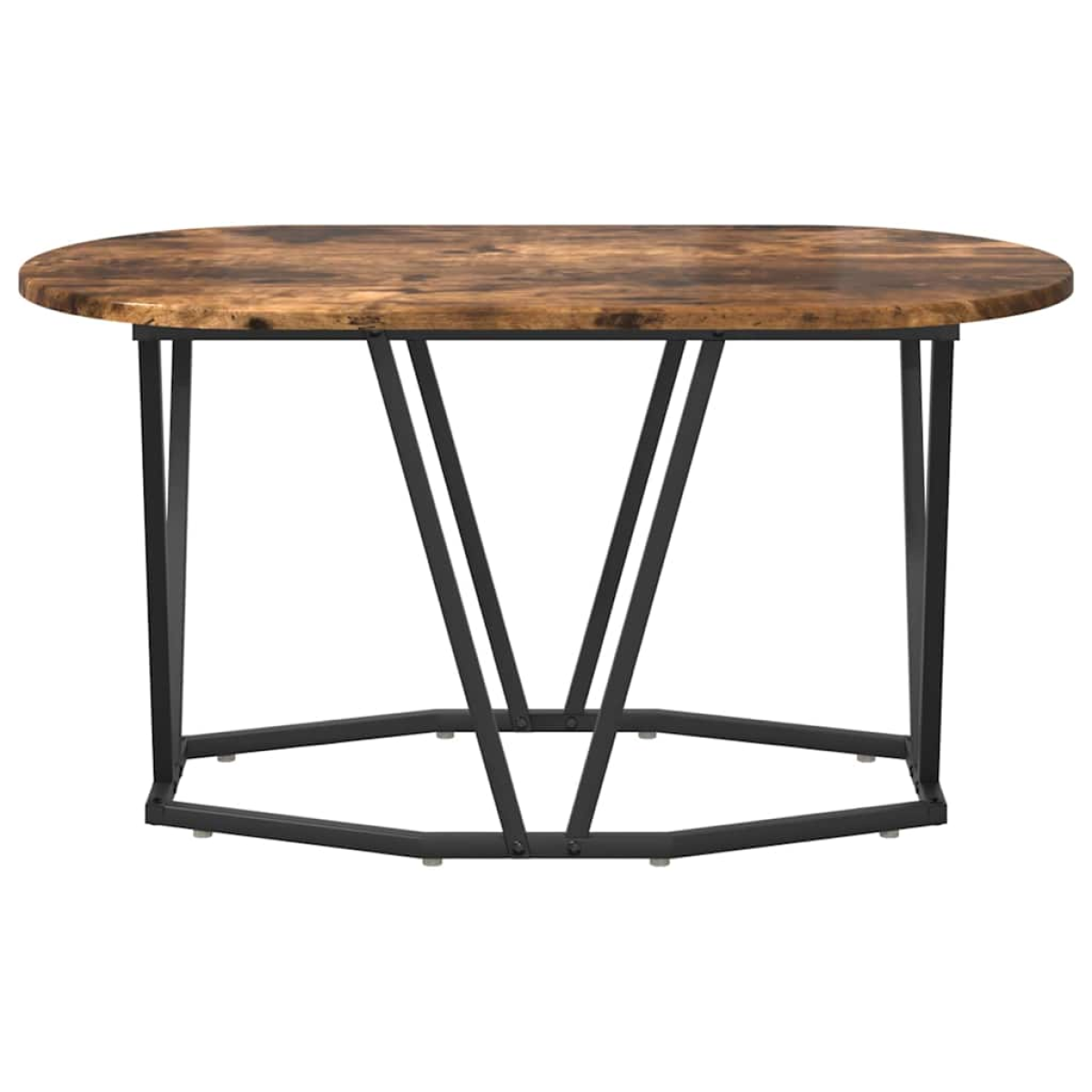 VidaXL Coffee Table 80 x 40 x 40.5 cm Oval Design with warm wood top and black metal legs for a living room