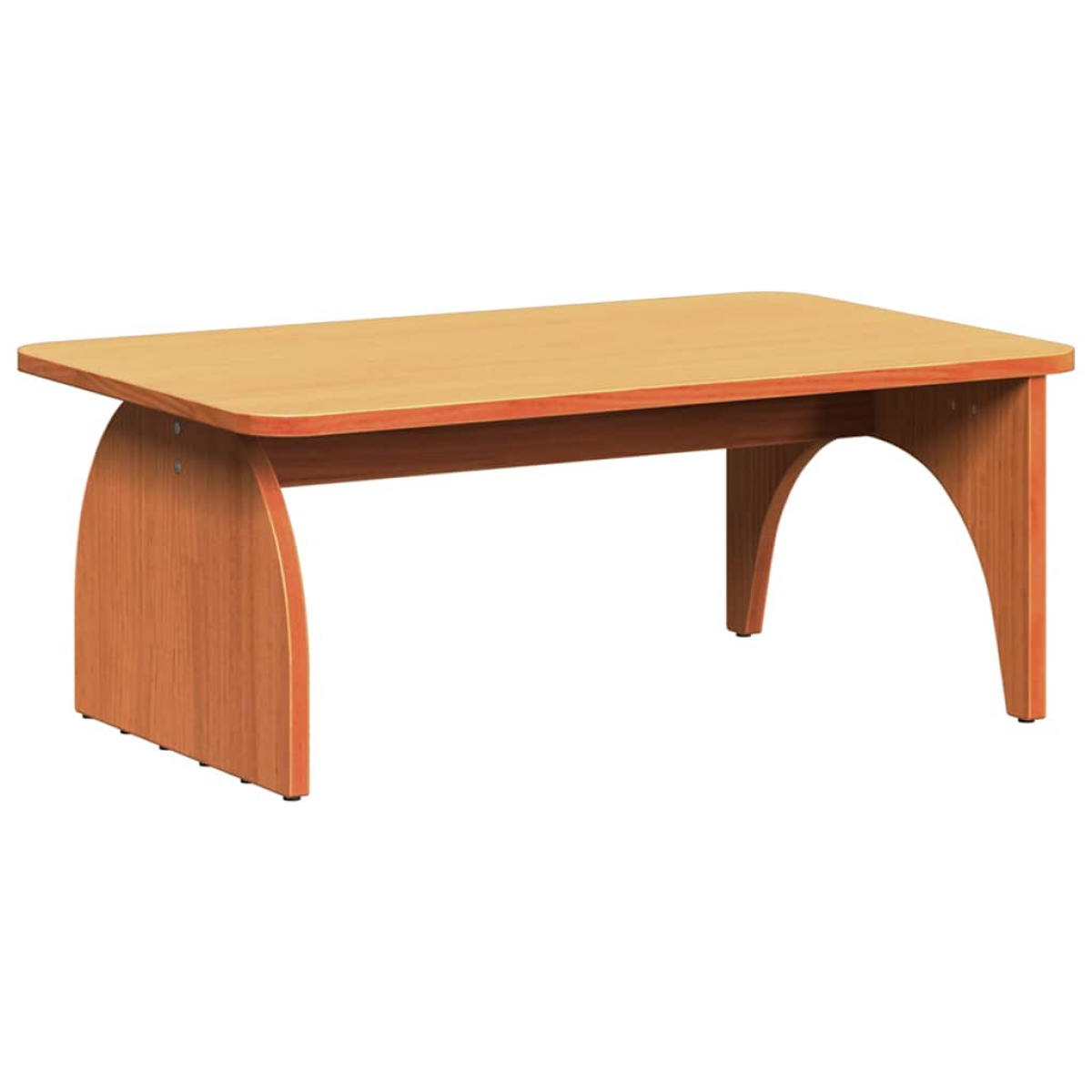 VidaXL Coffee Table 80 x 50 x 31 cm Natural Pine Living Room, rustic rectangular pine table with curved legs.