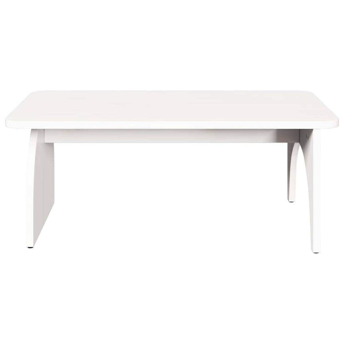 VidaXL Coffee Table 80 x 50 x 31 cm Natural Pine Living Room white rectangular table with sturdy legs.