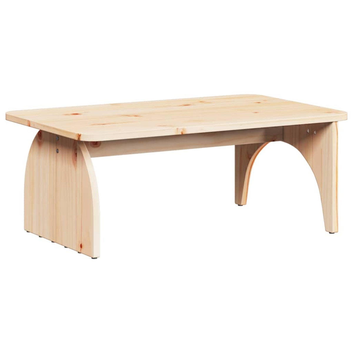 VidaXL Coffee Table 80 x 50 x 31 cm Natural Pine Living Room with natural pine finish, rectangular top and curved legs