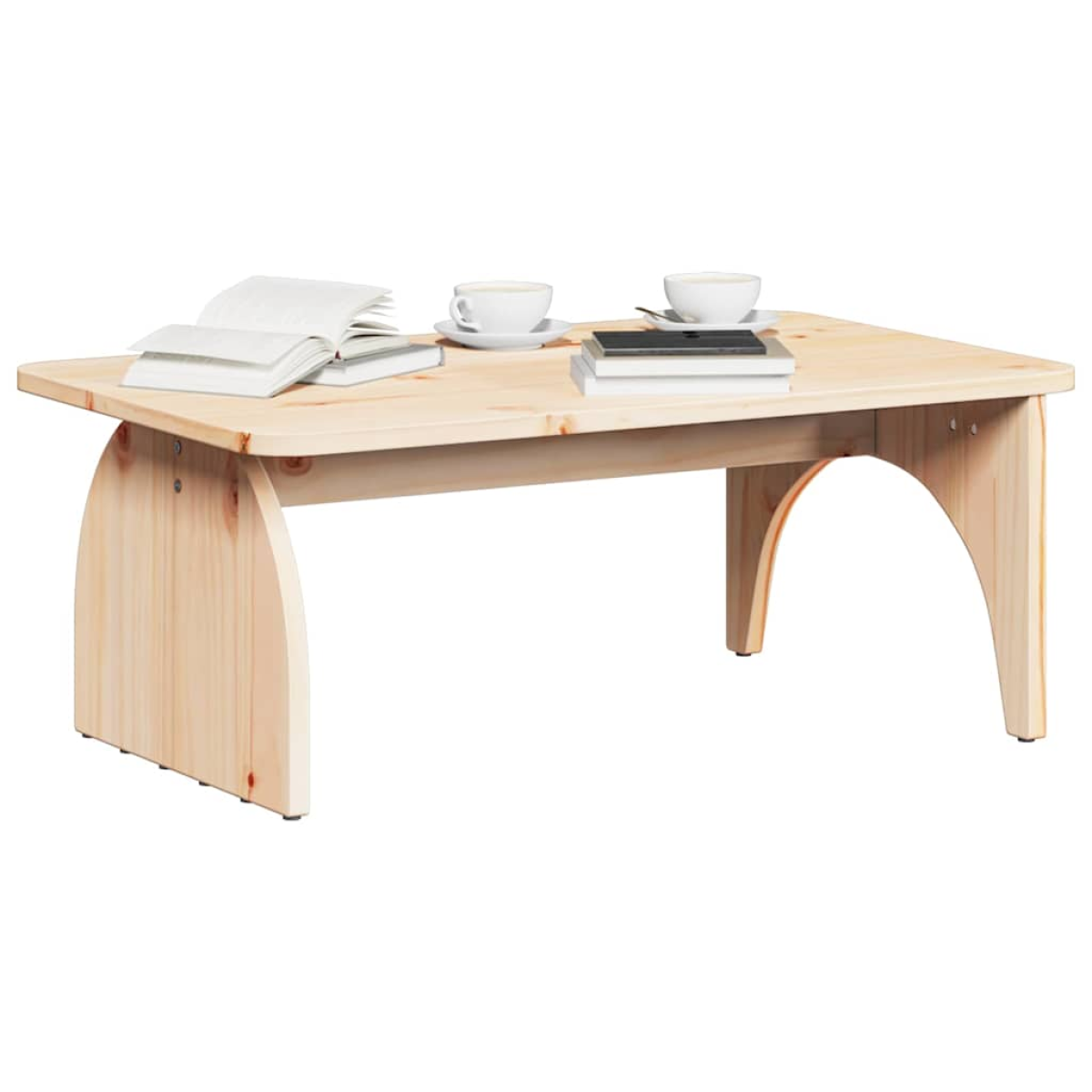 VidaXL Coffee Table 80 x 50 x 31 cm Natural Pine Living Room - natural pine rectangular coffee table.