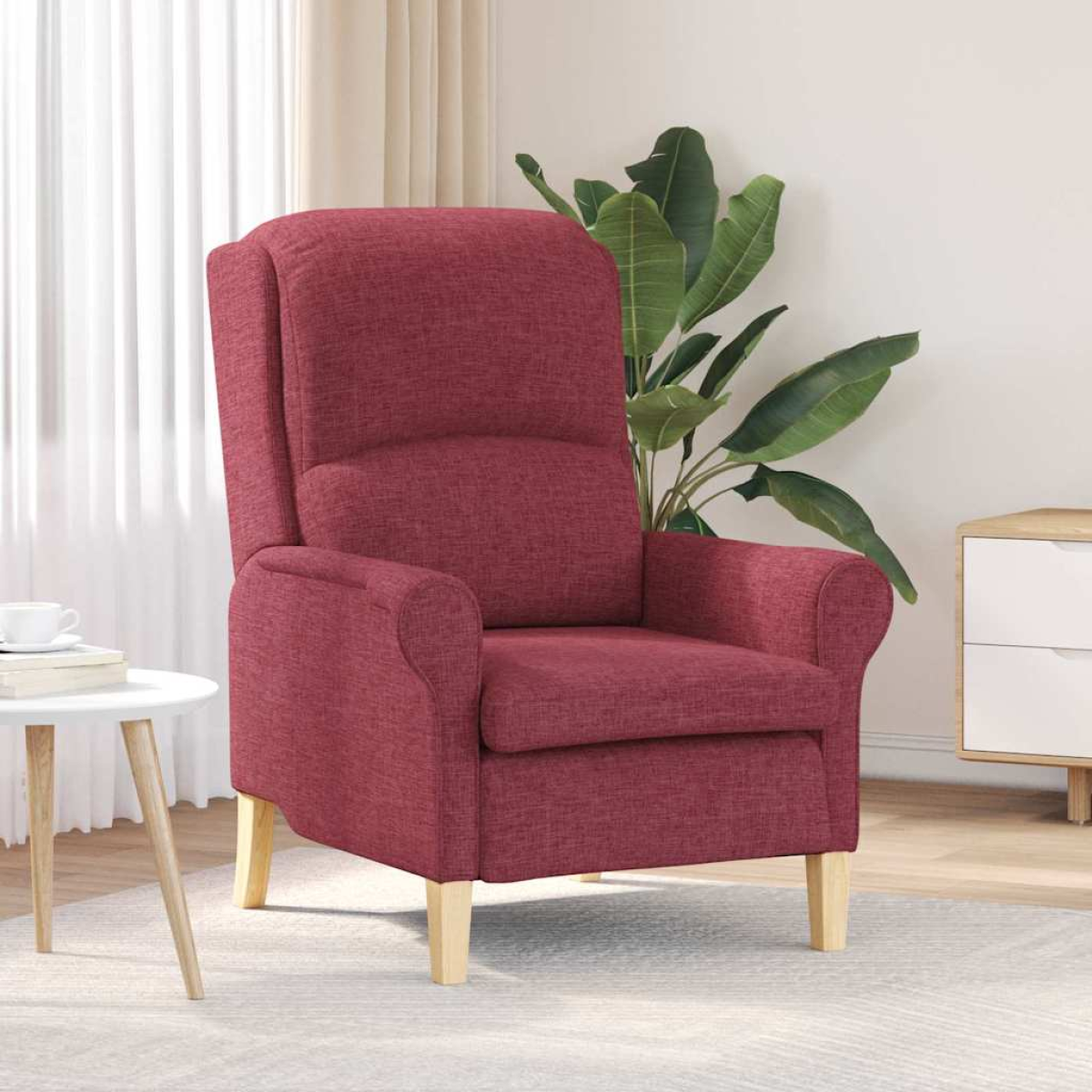 VidaXL Armchair 76x94x102 cm in light grey fabric with tall back and cushioned seat for a modern living room.
