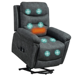 HOMCOM Massage Recliner Chair Wide Heat USB Home by HOMCOM