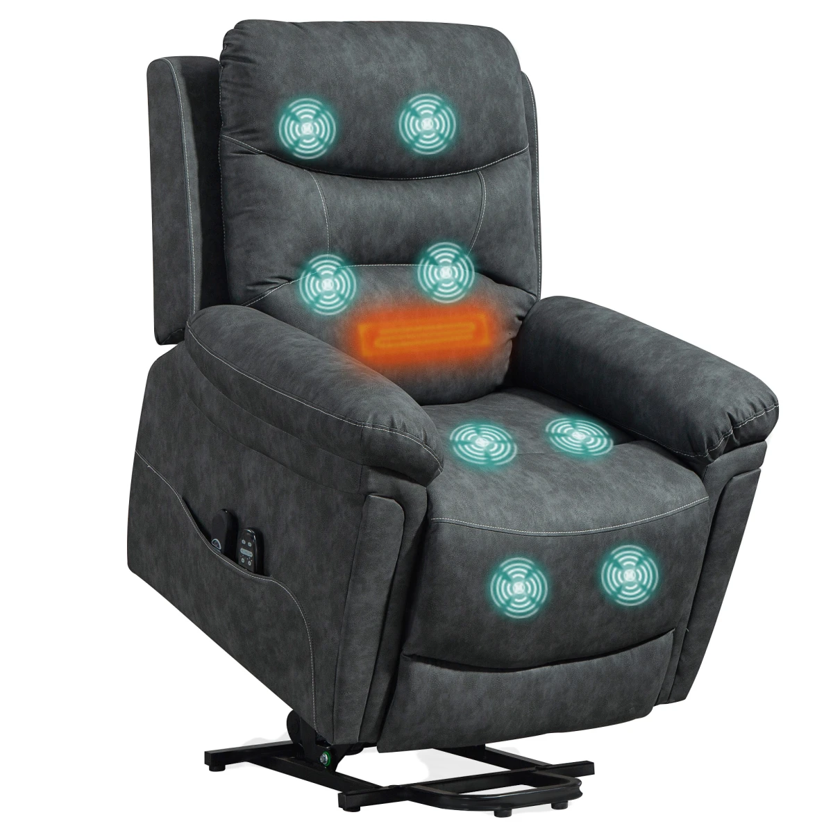 HOMCOM Massage Recliner Chair Wide Heat USB Home by HOMCOM