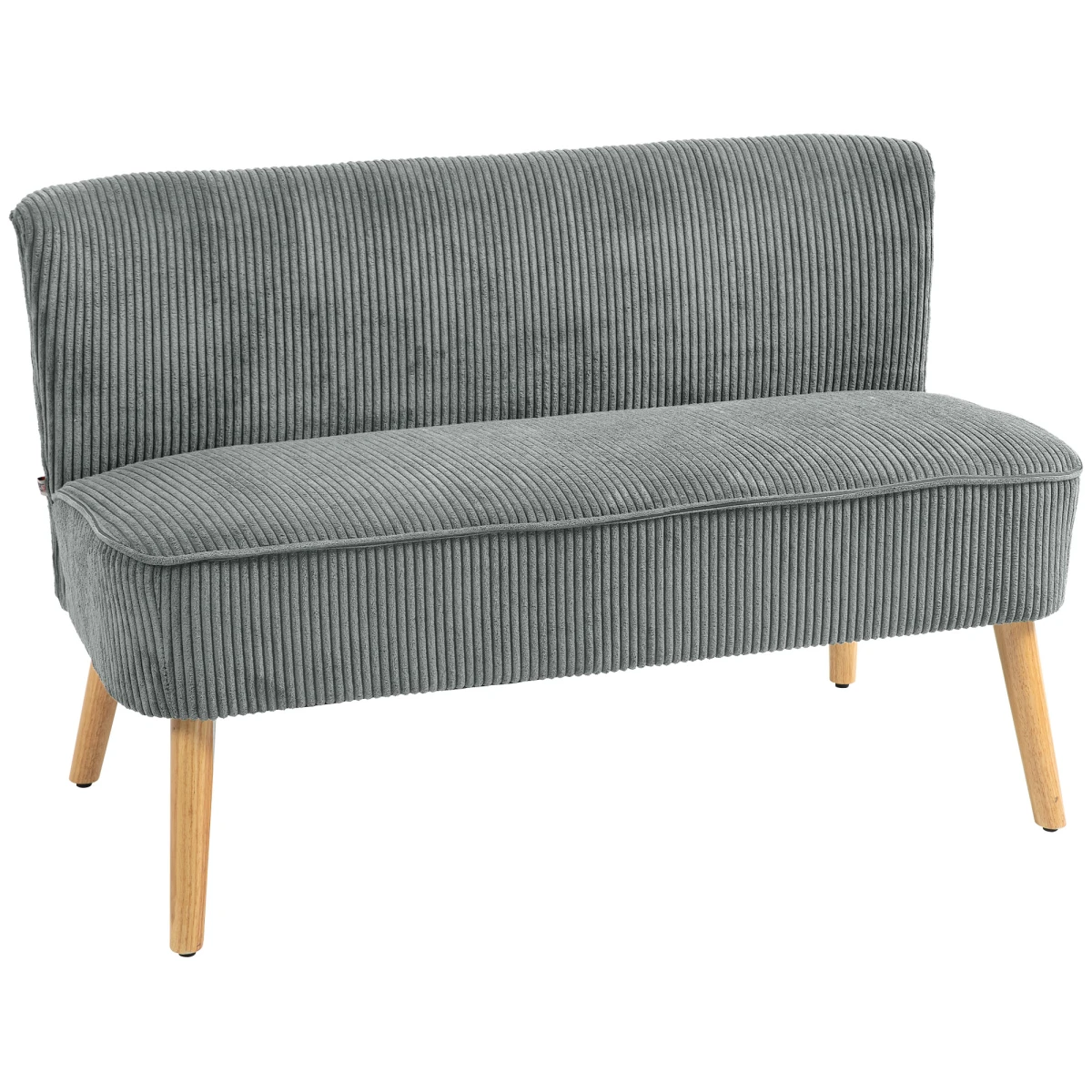 HOMCOM Velvet-Feel Double Sofa 117cm Wide Pocket-Spring Padding High Back For Living Rooms by HOMCOM
