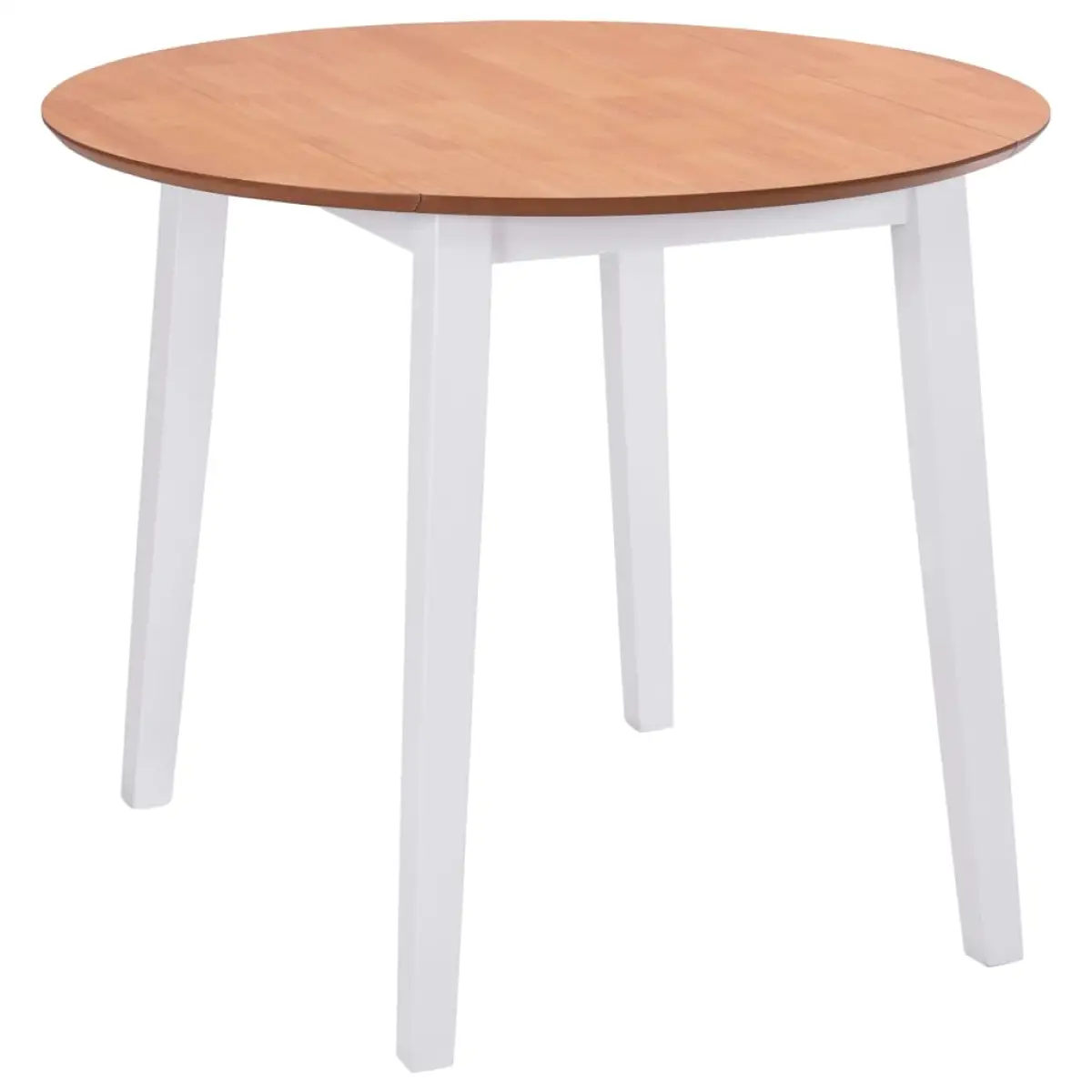 vidaXL vidaXL Drop-leaf Dining Table Round MDF Brown - Dining Table