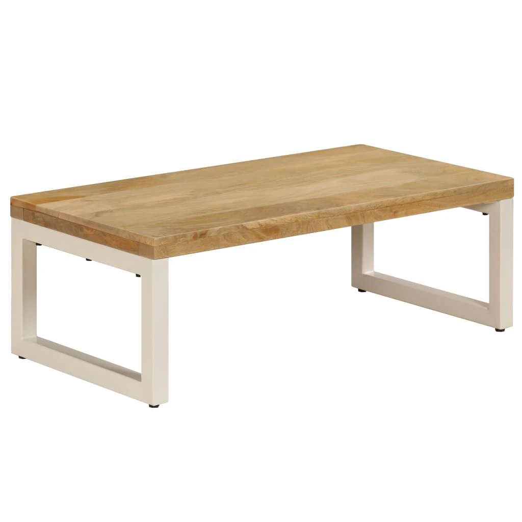VidaXL Coffee Table 100x50x35 Cm Solid Mango Wood and Steel Frame Sturdy Living Room Centerpiece by vidaXL