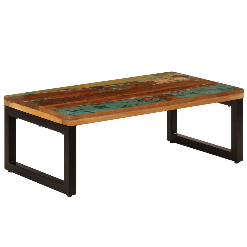VidaXL Coffee Table 100x50x35 Cm Solid Mango Wood and Steel Frame Sturdy Living Room Centerpiece by vidaXL