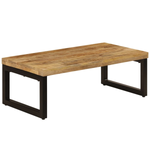 VidaXL Coffee Table 100x50x35 Cm Solid Mango Wood and Steel Frame Sturdy Living Room Centerpiece by vidaXL