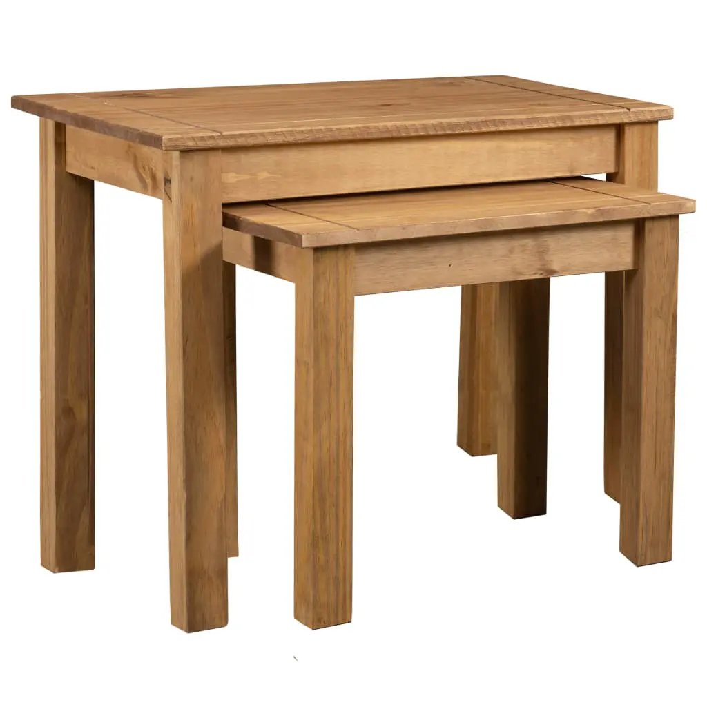 vidaXL vidaXL Nesting Tables 2 pcs Solid Pine Wood Panama Range - Nest of Tables