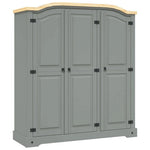 vidaXL vidaXL Wardrobe Mexican Pine Corona Range 3 Doors Grey - Wardrobe