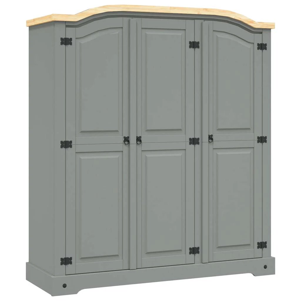 vidaXL vidaXL Wardrobe Mexican Pine Corona Range 3 Doors Grey - Wardrobe