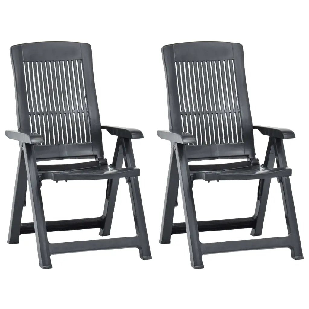 vidaXL vidaXL Garden Reclining Chairs 2 pcs Plastic White - Garden Chairs