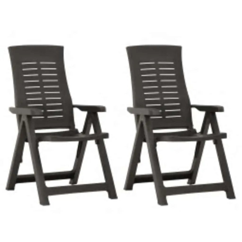 vidaXL vidaXL Garden Reclining Chairs 2 pcs Plastic White - Garden Chairs