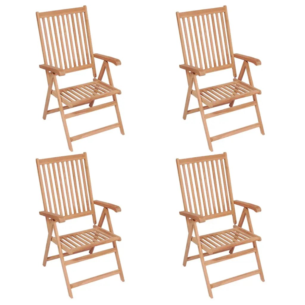 vidaXL vidaXL Reclining Garden Chairs 2 pcs Solid Teak Wood - Garden Chairs