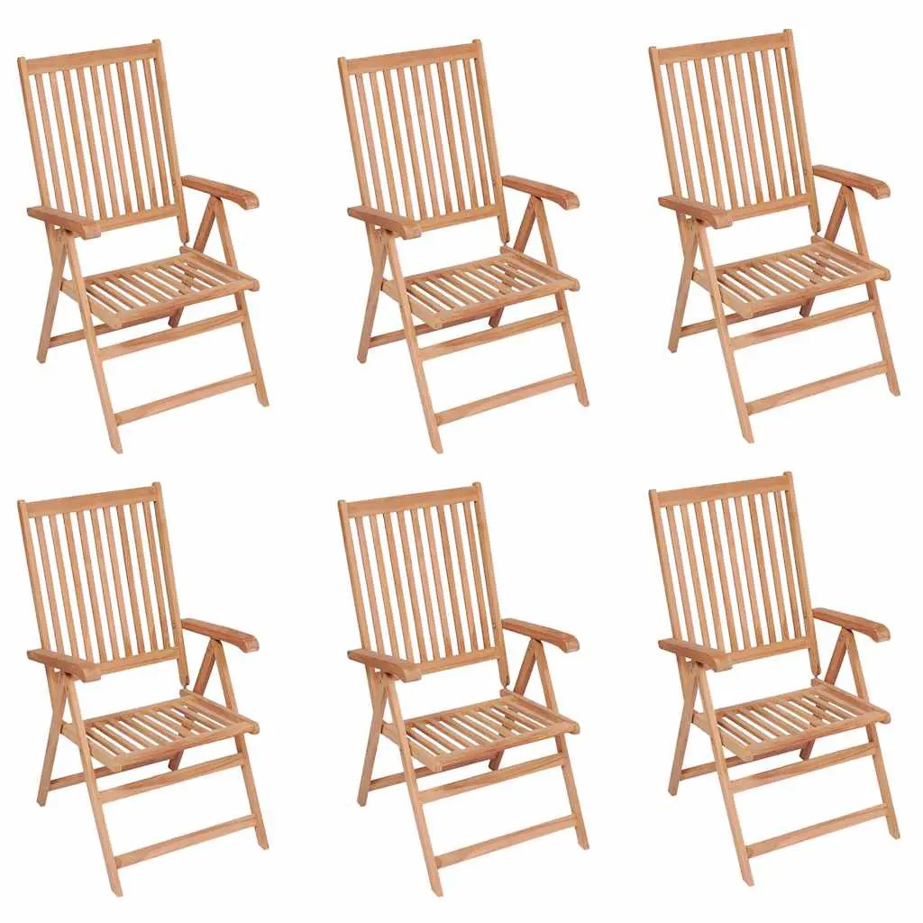 vidaXL vidaXL Reclining Garden Chairs 2 pcs Solid Teak Wood - Garden Chairs