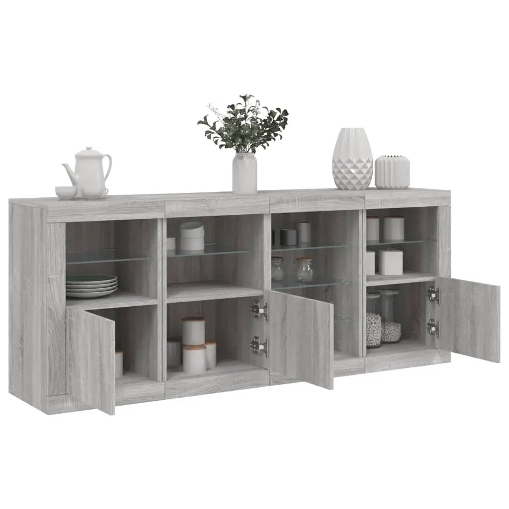 vidaXL vidaXL Sideboard with LED Lights White 164x37x67 cm - Sideboard