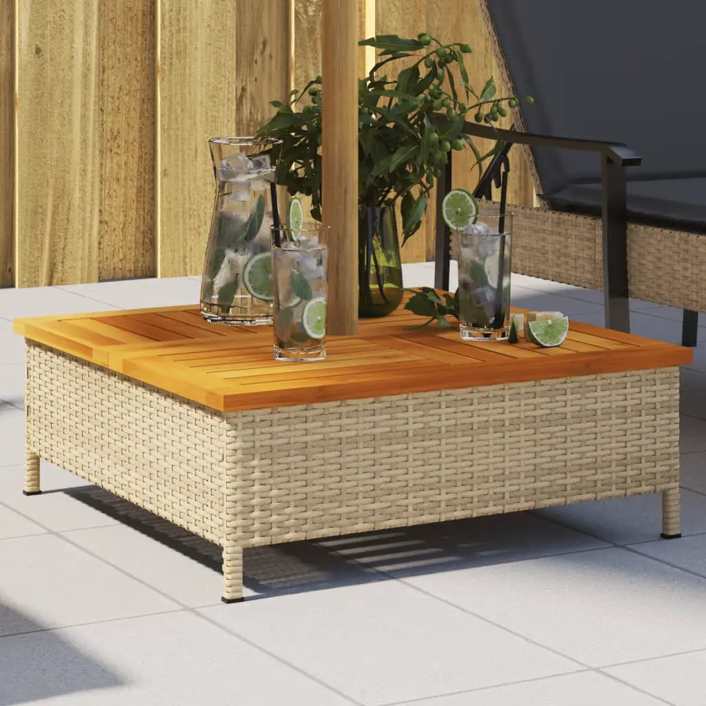 vidaXL vidaXL Parasol Base Cover Black 70x70x25 cm Poly Rattan and Acacia - Parasol