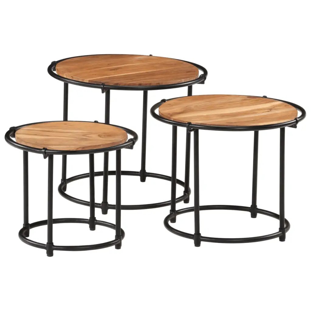 vidaXL vidaXL Nesting Tables 3 pcs Solid Wood Acacia - Nest of Tables