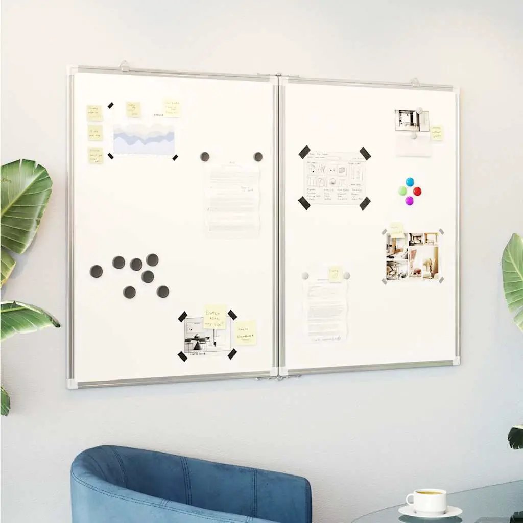 vidaXL vidaXL Magnetic Whiteboard Foldable 80x80x1.7 cm Aluminium - Whiteboard